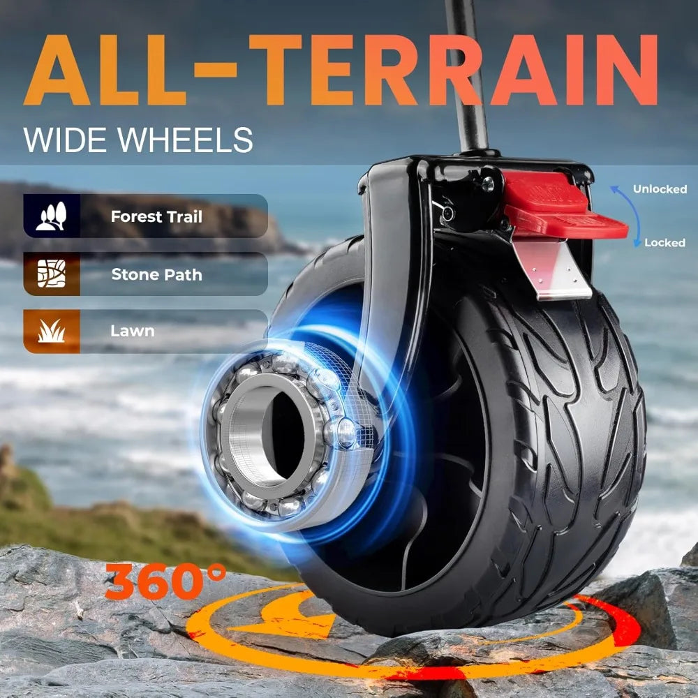 400L Foldable Double Decker Wagon - Large Capacity Collapsible Wagon Cart- 47" Extra Long Extender - All-Terrain Big Wheels